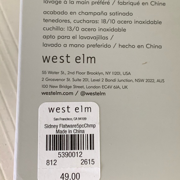 West elm Sidney sold stainless steel flatware 5- piece set - Picture 8 of 11